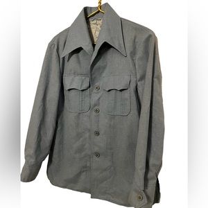 Johnny Miller Vintage light blue butterfly collar 80’s dress shirt Size 40